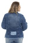 9129AR02  Jaqueta Jeans Feminina Plus Size Destroyed (Costas)