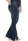 1119AR01 Calça Jeans Feminina Flare Plus Size  (Lateral)