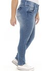 2129AR01 Calça Jeans Feminina Skinny Plus Size (Lateral)