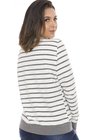 44512901 Casaco Moletim Feminino L'amour Listrado  Off White (Costas)