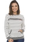 44512901 Casaco Moletim Feminino L'amour Listrado  Off White (Frente)