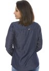 911900 Camisa Jeans Feminina Manga Longa com Pérolas e Bolso Frontal  (Costas)