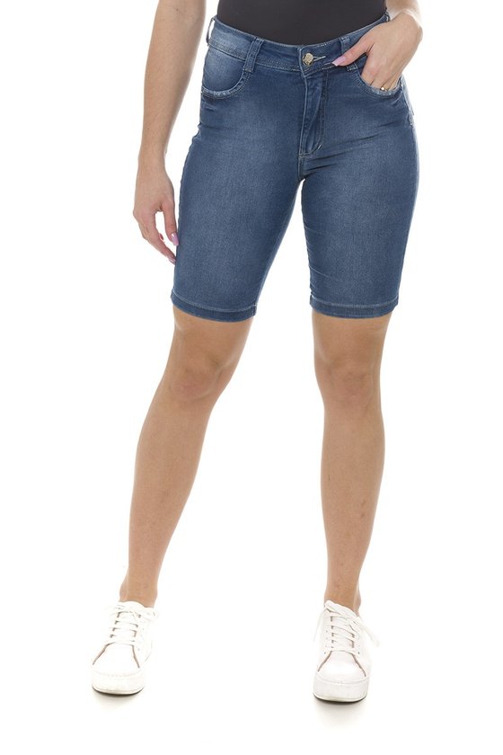 411908 Bermuda Ciclista Jeans Feminina (Frente2)