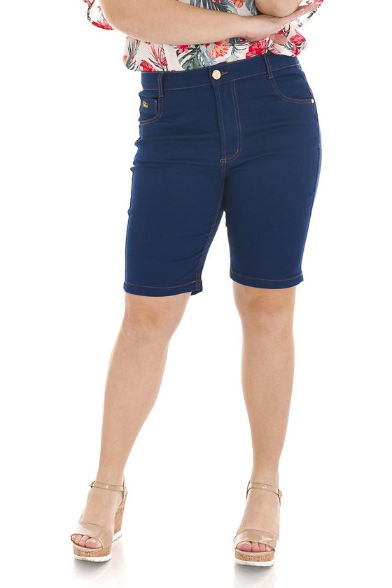 4118AR05 Bermuda Ciclista Jeans Feminina Plus Size  (Frente)
