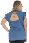8119AR01 Blusa Jeans Plus Size com Pérolas (Costas)