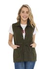 812808006 Colete Jeans com Cadarço  Verde Militar - (frente2)