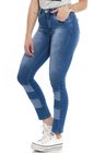 1212020 Calça Jeans Feminina Skinny com Recortes Frontais (Lateral)