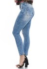 1212005  Calça Jeans Skinny Feminina Clara Rasgada New York (Lateral2)