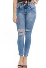 1212005  Calça Jeans Skinny Feminina Clara Rasgada New York (Frente1)