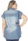 9118AR00 Camisa Jeans Feminina Plus Size com Recortes (Costas 2)