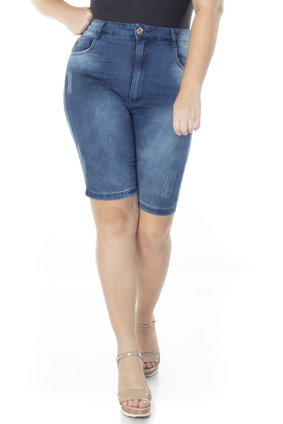 4120AR02 Ciclista Jeans Feminina Plus Size (Frente)