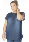 8118AR02 Blusa Jeans Feminina Plus Size Strappy (Frente)