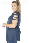 8118AR02 Blusa Jeans Feminina Plus Size Strappy (Lateral 2)
