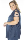 8118AR02 Blusa Jeans Feminina Plus Size Strappy (Lateral 1)