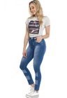 1212020 Calça Jeans Feminina Skinny com Recortes Frontais (Lateral 3)