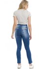 1212020 Calça Jeans Feminina Skinny com Recortes Frontais (Costas)