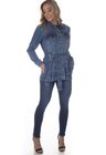 913000 Parka Jeans Feminina com Cinto (Frente 3)