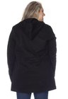9130AR02003 Parka Jeans Feminina Plus Size com Capuz Preto (Costas)