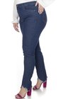 2130AR05 Calça Jeans Feminina Plus Size Barra Desfiada (Lateral)