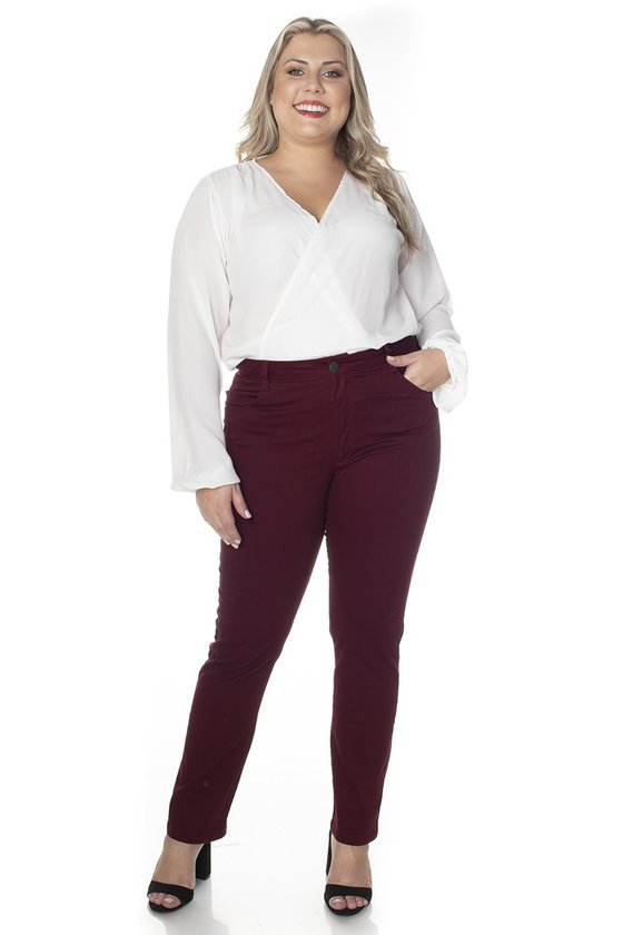 2130AR06017 Calça Jeans Skinny Plus Size Marsala (Frente2 Corpo Inteiro)