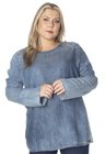 8128AR04 Blusa Jeans Plus Size com Bordado e Rebites (Frente)