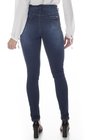 1212008 Calça Jeans Feminina Skinny Escura Barra Desfiada (Costas)