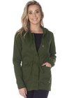 913006028 Parka Jeans Feminina com Capuz Verde Militar (Frente)