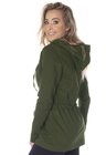 913006028 Parka Jeans Feminina com Capuz Verde Militar (Lateral)