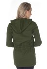 913006028 Parka Jeans Feminina com Capuz Verde Militar (Costas)