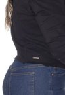 9130AR06 Jaqueta Jeans Cropped Plus Size Preto (Detalhe Aviamento)