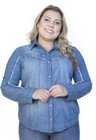 9130AR08 Camisa Jeans Feminina Manga Longa (Frente2)