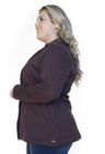 S4512900012 Casaco de Moletom Feminino Plus Size Marrom (Lateral)