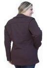 S4512900012 Casaco de Moletom Feminino Plus Size Marrom (Costas)