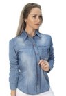913019 Camisa Jeans Feminina Manga Longa (Frente2)