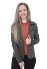 912700186 Blazer Feminino Corte Estruturado Verde Militar (Frente 1)