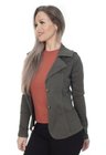 912700186 Blazer Feminino Corte Estruturado Verde Militar (Lateral)