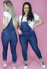712103 Jardineira Jeans Feminina (Dupla)