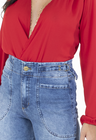 312102 Pantacourt Jeans com Ajuste na Cintura (Detalhe)