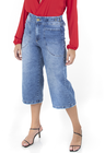312102 Pantacourt Jeans com Ajuste na Cintura (Frente 4)