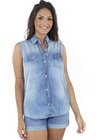 911800 Camisa Jeans com Bolso (Frente 2)