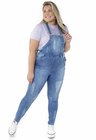 7121AR06 Jardineira Jeans Feminina Plus Size (Frente 2)
