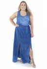 7121AR09  Vestido Jeans com Fenda (Frente)