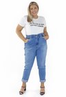 1131AR03 Calça Jeans Clochard com Cós de Elástico Plus Size Isa (Frente 1)