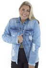 9131AR04 Jaqueta Jeans Destroyed Plus Size Laila (Frente 2)