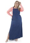 7121AR11 Jardineira Saia Longa Jeans Plus Size Carina (Frente)