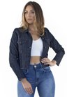 913107 Jaqueta Jeans Cropped Desfiada Maíra (Frente)