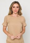 01 blusa de viscose caqui nude com elastico nas mangas anna