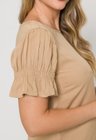 05 blusa de viscose caqui nude com elastico nas mangas anna