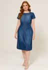 01 vestido jeans midi com recortes samanta