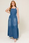 01 vestido jeans longo babados beatriz